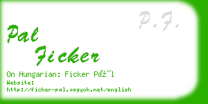 pal ficker business card